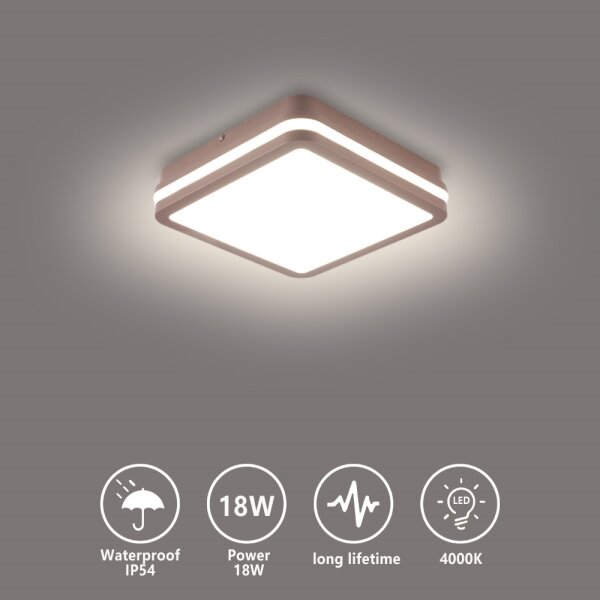 Brilagi - LED Plafoniera da esterno BENE LED/18W/230V 21,5x21,5 cm marrone IP54