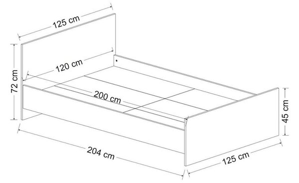 Letto singolo bianco 120x200 cm Kale - Kalune Design