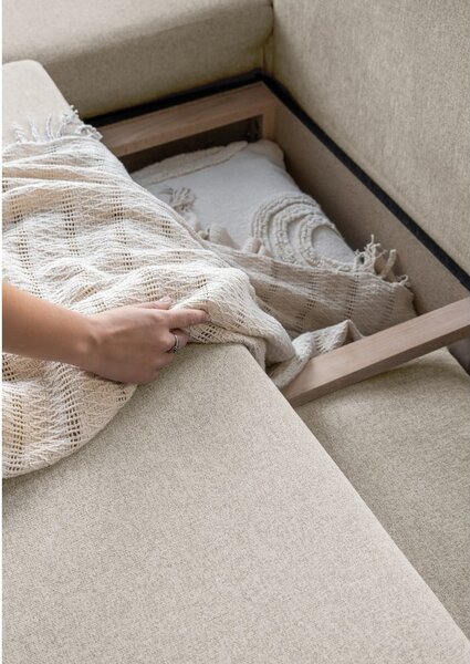 Divano letto beige a "U", angolo sinistro Scandic Lagom - Miuform