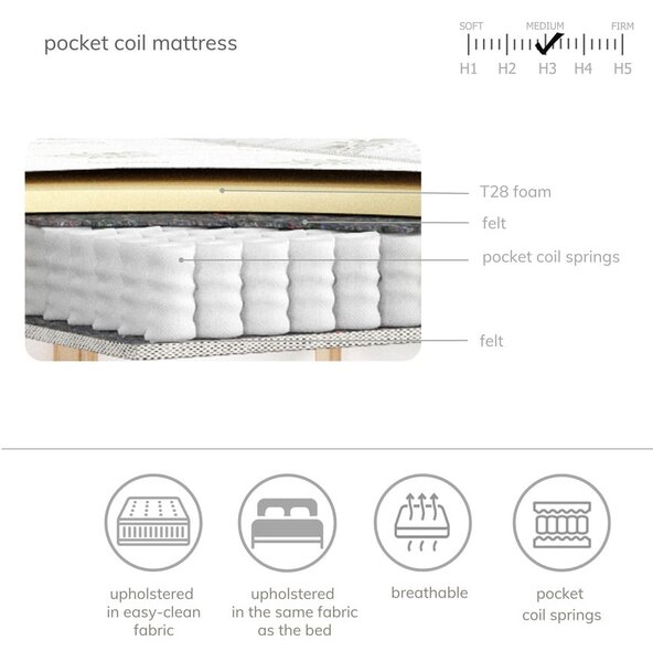 Letto boxspring crema con contenitore 180x200 cm Sinai - Maison de Rêve