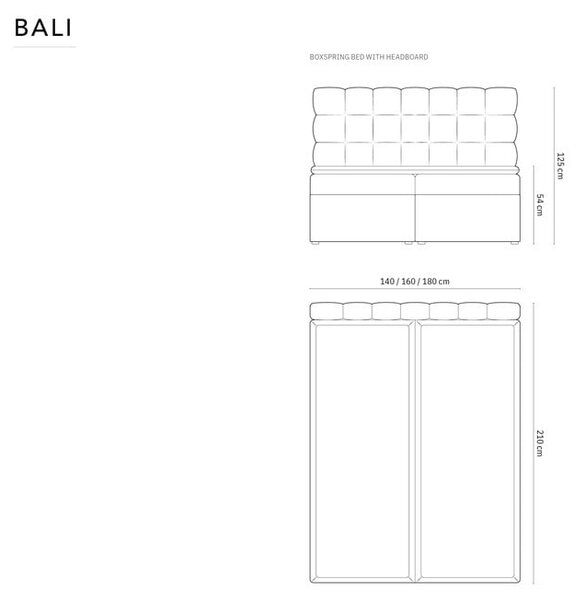 Letto boxspring beige con contenitore 180x200 cm Bali - Cosmopolitan Design