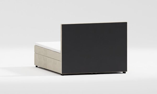 Letto matrimoniale imbottito beige con spazio contenitivo e rete 200x200 cm Rico - Ropez