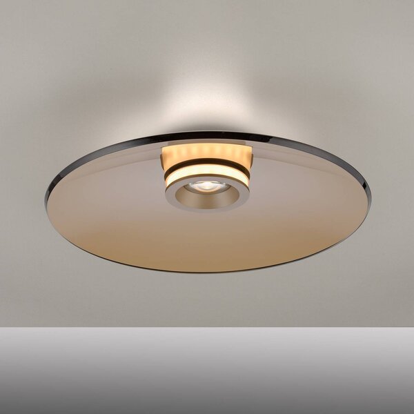 PURE Plafoniera a LED Moon, dimmerabile, Bronzo / Ottone antico, Soggiorno / Sala da pranzo, Vetro, Moderno, Plafoniera LED