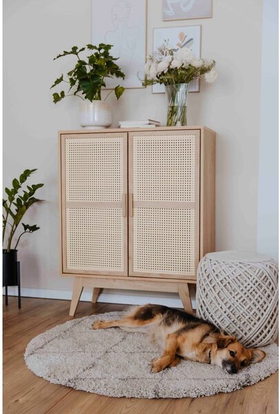Mobiletto colore naturale in rovere decorato 87x110 cm Bridget - Støraa