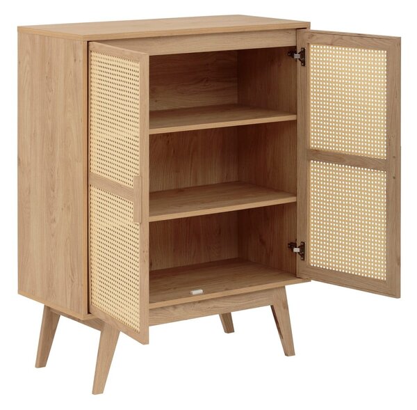 Mobiletto colore naturale in rovere decorato 87x110 cm Bridget - Støraa