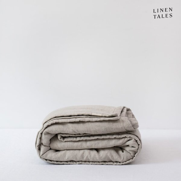 Copriletto trapuntato in lino colore naturale 140x220 cm Melange - Linen Tales