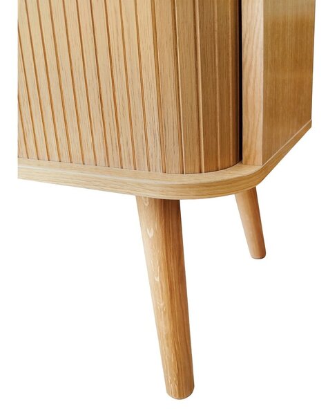 Cassettiera alta colore naturale con trama in rovere con ante scorrevoli 83x95 cm Rove - Woodman