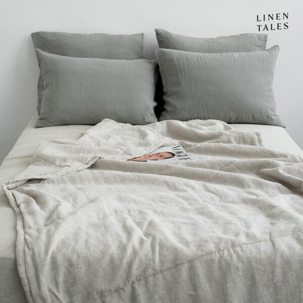 Copriletto trapuntato in lino colore naturale 140x220 cm Melange - Linen Tales