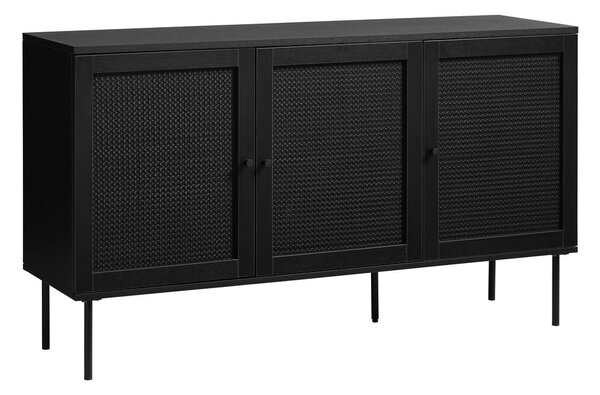 Cassettiera bassa nera in rovere 140x80 cm Pensacola - Unique Furniture