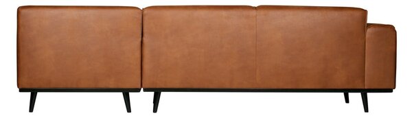 Divano angolare marrone (con penisola a destra/a L) con rivestimento in finta pelle Statement – WOOOD