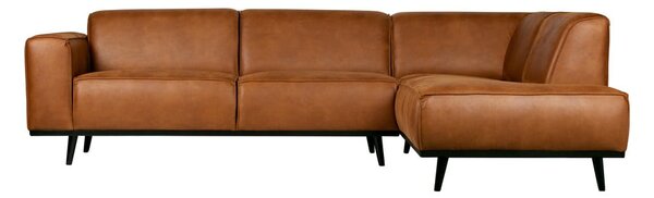 Divano angolare marrone (con penisola a destra/a L) con rivestimento in finta pelle Statement – WOOOD