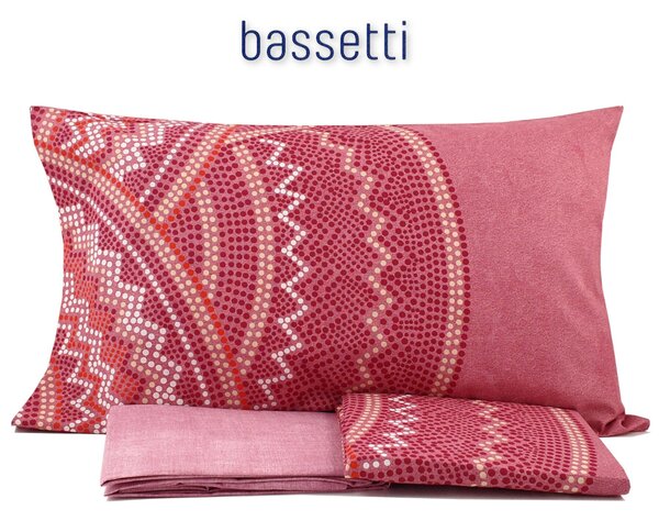 Completo letto copriletto con balza applicata UNA PIAZZA Bassetti EXTRA articolo 39851 variante MOSAICO rosa