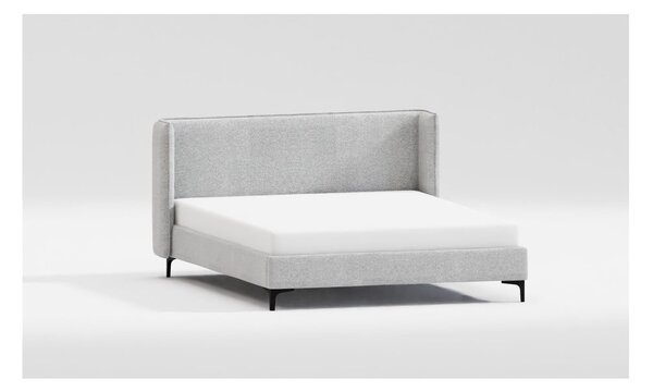 Letto matrimoniale imbottito grigio con griglia 180x200 cm Basti - Ropez