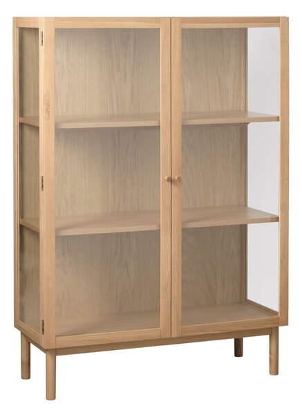 Vetrina in legno di quercia di colore naturale 140x100 cm Elba - Unique Furniture