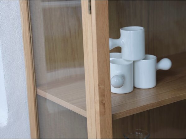Vetrina in legno di quercia di colore naturale 140x100 cm Elba - Unique Furniture