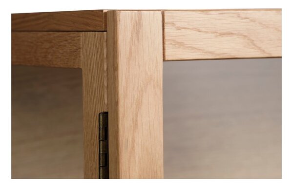 Vetrina in legno di quercia di colore naturale 140x100 cm Elba - Unique Furniture