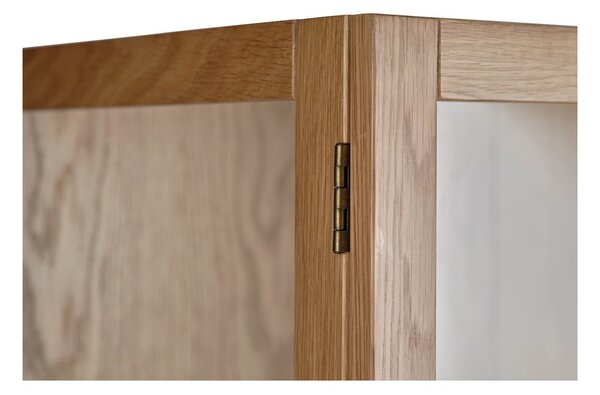 Vetrina in legno di quercia di colore naturale 140x100 cm Elba - Unique Furniture