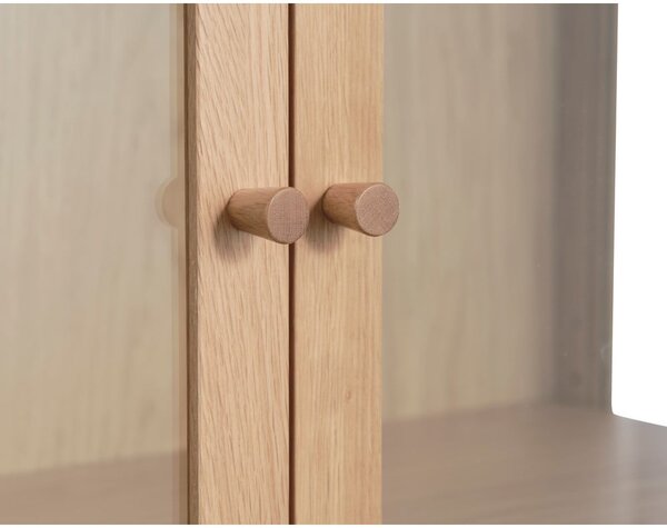 Vetrina in legno di quercia di colore naturale 140x100 cm Elba - Unique Furniture