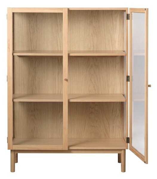 Vetrina in legno di quercia di colore naturale 140x100 cm Elba - Unique Furniture
