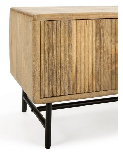Mobile TV di colore naturale in mango massiccio 145x50x40 cm Mundra – MOME