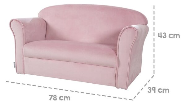 Divano per bambini in velluto rosa chiaro 78 cm Lil Sofa - Roba
