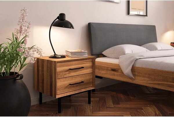 Letto matrimoniale in rovere con testiera imbottita 180x200 cm Abies 1 - The Beds
