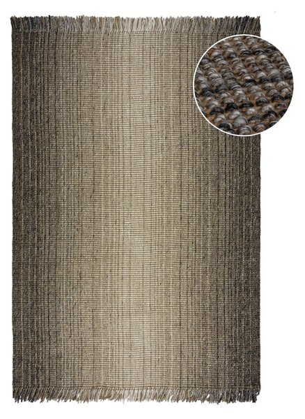 Tappeto grigio in misto iuta reversibile/tessuto a mano 60x110 cm – Flair Rugs