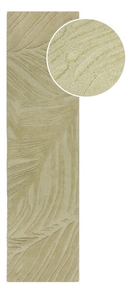 Tappeto verde in lana 60x230 cm Lino Leaf - Flair Rugs