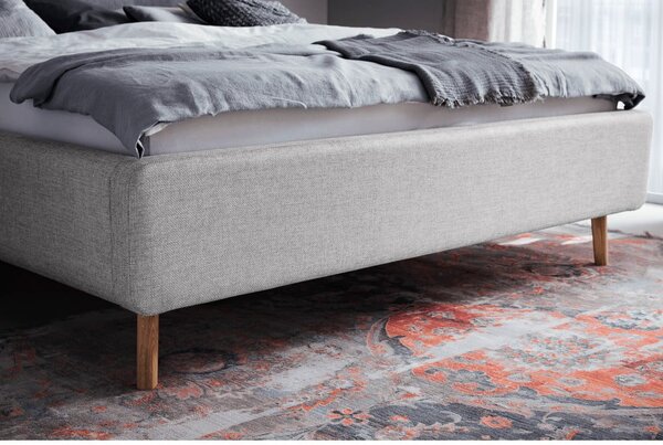 Letto matrimoniale imbottito grigio con contenitore con rete inclusa 180x200 cm Lotte – Meise Möbel