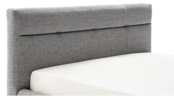 Letto matrimoniale imbottito grigio con contenitore con rete inclusa 160x200 cm Lotte – Meise Möbel