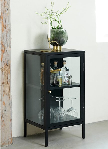 Vetrina nera in metallo 45x85 cm Carmel - Unique Furniture