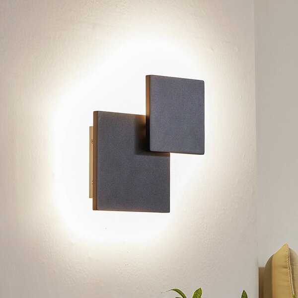 Applique da parete a LED Elrik Lucande, Nero, Corridoio, Metallo, Moderno, Applique a LED