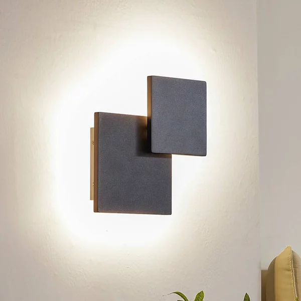 Applique da parete a LED Elrik Lucande, Nero, Corridoio, Metallo, Moderno, Applique a LED