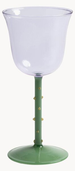 Set di 2 bicchieri da vino fatti a mano in vetro borosilicato Dot