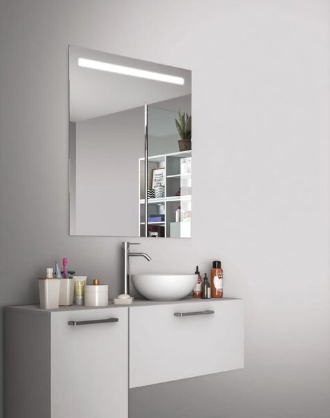 Specchio con illuminazione integrata bagno rettangolare L 80 x H 70 cm SENSEA