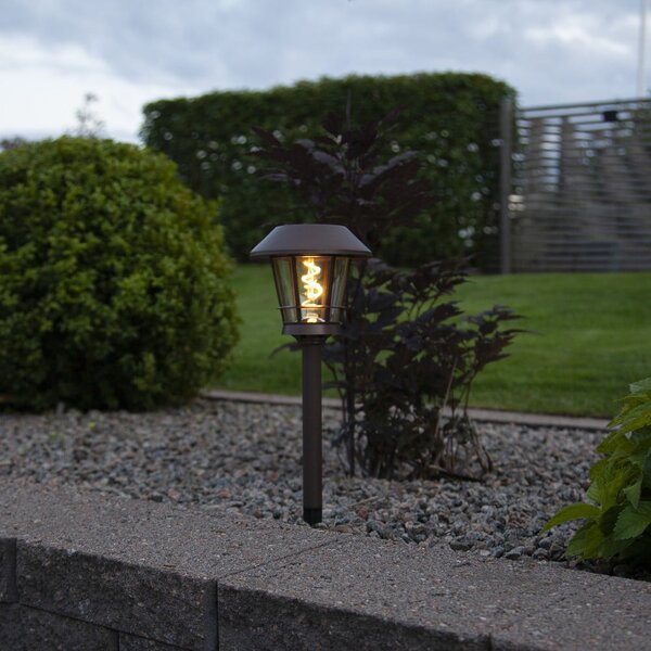 Apparecchio solare a LED per esterni di colore marrone, altezza 35 cm Fergus - Star Trading