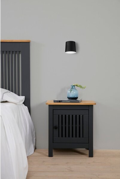 Comodino in legno grigio Bruna - Marckeric