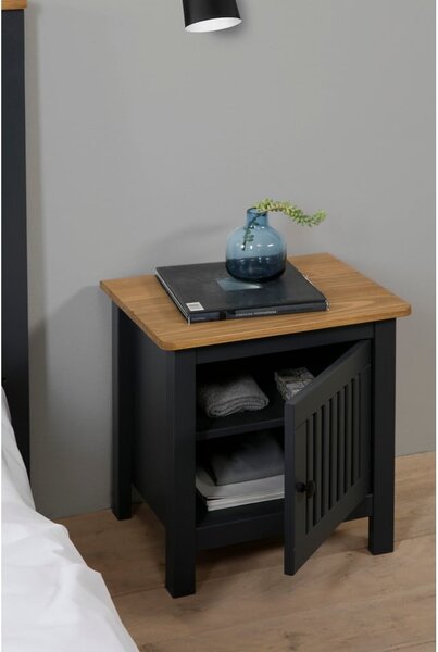 Comodino in legno grigio Bruna - Marckeric