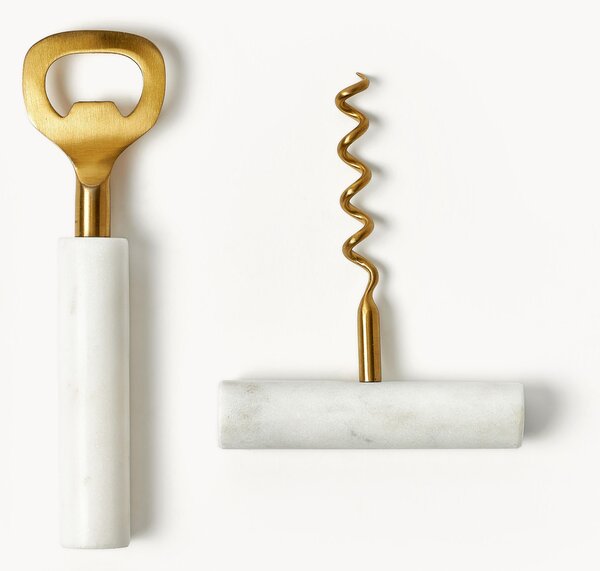 Set da apribottiglie con manico in marmo Agata 2 pz