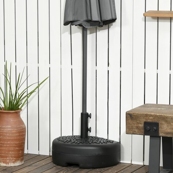 Outsunny Base per Ombrellone Semicircolare Riempibile con Sabbia o Acqua per Pali 38-48mm, Nero|Aosom