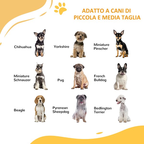 PawHut Cancellino per Cani taglia Piccola e Media con Chiusura Automatica, in Acciaio e PA, 74-80x76 cm, Bianco|Aosom