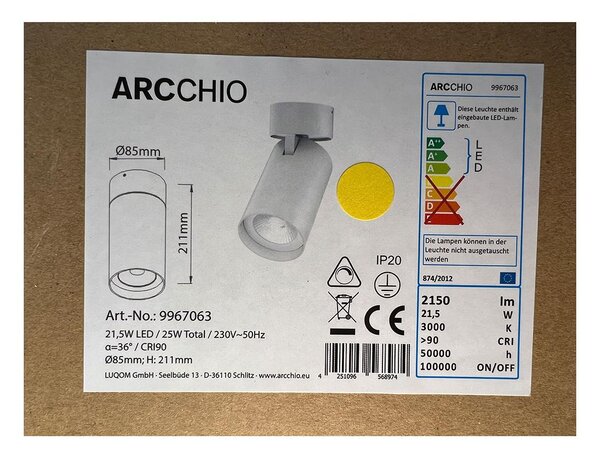 Arcchio - Faretto LED THABO LED/21,5W/230V CRI90