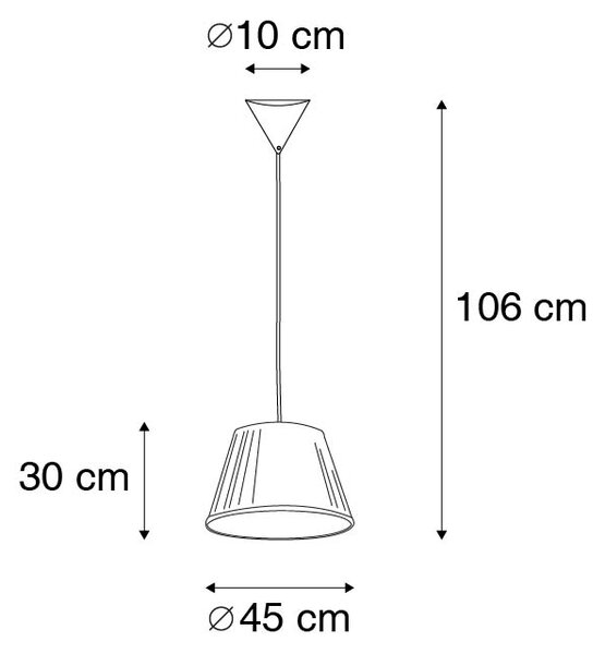 Lampada a sospensione retrò crema 45 cm - Plisse