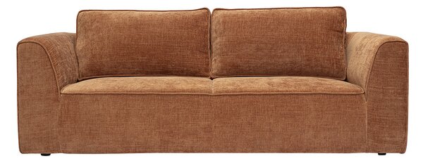 Divano design in tessuto effetto velluto testurizzato terra bruciata 3 posti GRAMMY