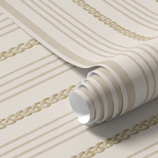 Carta da parati Strisce verticali color beige con motivo, Parati geometrica classici, Parati geometrica a righe classici, a01252 : Uwalls.it