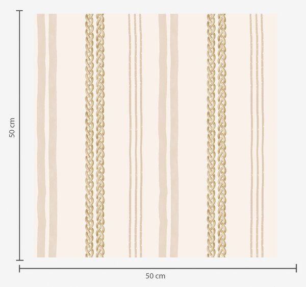 Carta da parati Righe verticali beige e ornamento a doppia treccia, Parati geometrica classici, Parati geometrica a righe classici, a01253 : Uwalls.it