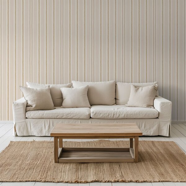 Carta da parati Strisce verticali color beige con motivo, Parati geometrica classici, Parati geometrica a righe classici, a01252 : Uwalls.it