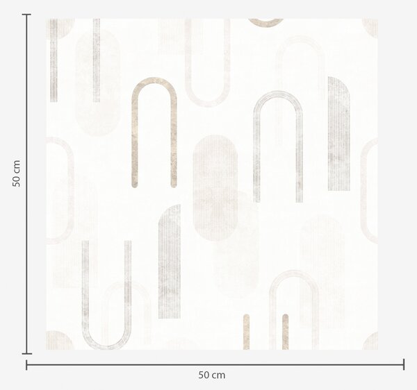 Carta da parati Motivo geometrico leggero con archi beige, Parati astratta classici, a01256 : Uwalls.it