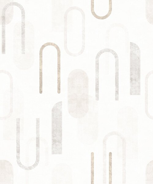 Carta da parati Motivo geometrico leggero con archi beige, Parati astratta classici, a01256 : Uwalls.it