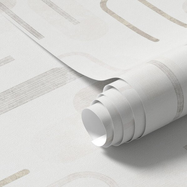 Carta da parati Motivo geometrico leggero con archi beige, Parati astratta classici, a01256 : Uwalls.it